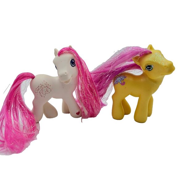 My Little Pony Star Swirl And Merryweather MLP G3 White Yellow Pink Sparkle 2002 - Picture 1 of 16